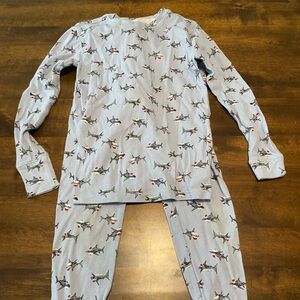 GAP Kids Organic Cotton Christmas Pajamas Santa Shark Size 10